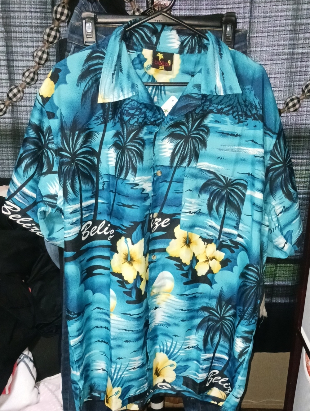 Blue Tropical Short Sleeve Button-Down Shirt
